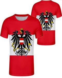 AUSTRIA T-shirt Numéro de nom sur mesure noir blanc gris rouge Vêtements Tees Aut Country Tshirt Nation allemande au drapeau TOPS3238601