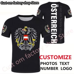 ÖSTERREICH T-Shirt kostenlos nach Maß Name Nummer schwarz weiß Männer T-Shirt Kurzarm T-Shirt lose O-Ausschnitt Sommer Herren Kleidung 220620