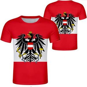 Oostenrijk t-shirt gratis op maat gemaakte naamnummer zwart wit grijs rode kleding Tees autand t-shirt Duitse natie bij vlag tops
