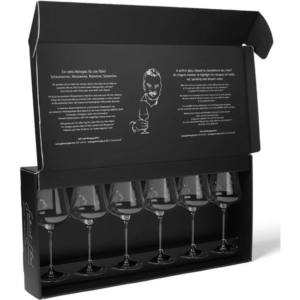 Autrichie Laisceau de verres à vin en cristal en cours de luxe Boîte à cadeaux Boîte-cadeau Édition de 6 kit de tasses Drinkware Set 240429