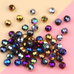 Perles en cristal électroplies de couleur mixte sphérique autrichienne 8 mm 30 perles de cristal bijoux de bricolage pour le collier de bracelet accessoires