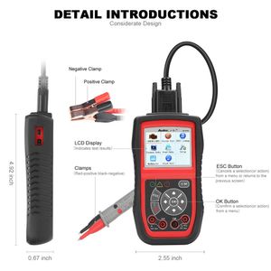 Augel Autolink AL539B OBD2 Scanner 12V Patter Tester Automotive Analyzer DC AC Avometer 3 in 1 Code Reader PK AL539 MISE À JOUR GRATUIT