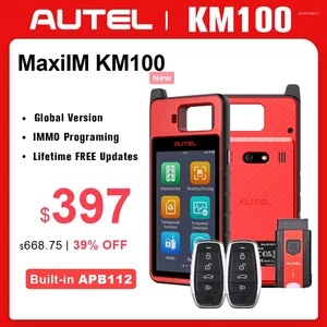 Autel MaxiIM KM100 llave Fob herramienta inmovilizadora de programación 2 uds IKEY para 60s generación OBD IMMO aprendizaje en 99% coche