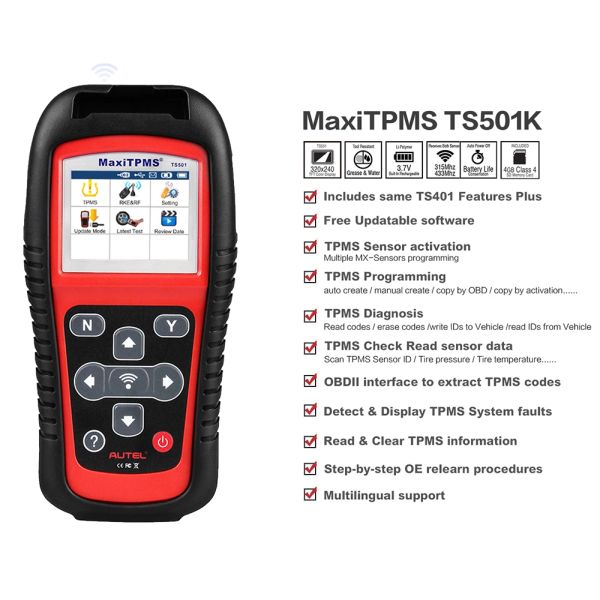 Autel Maxitpms TS501 TPMS Los sensores de presión del neumático activan y decodifican el escáner de herramientas