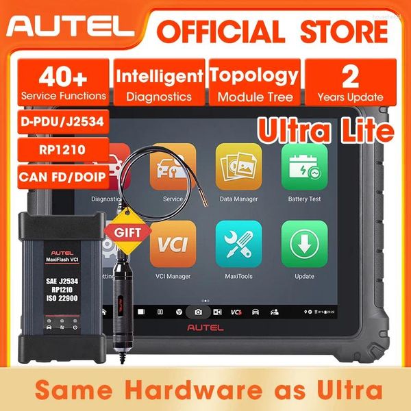 Autel Ultra Lite herramientas de diagnóstico inteligentes para coche escáner de codificación de programación VCMI avanzado ECU 40 servicios PK MS909 Elite2