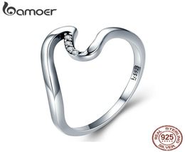Authentiek 100 925 Sterling Silver Geometric Wave Finger Rings For Women Wedding Engagement Sieraden Gift S925 SCR3789015585