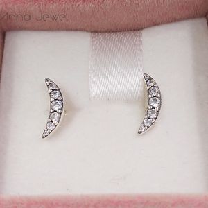 Authentiek 100% 925 Sterling Zilver Pandora Lunar Light Stud Earrings met Clear CZ Past European 297569CZ