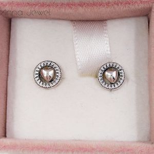 Authentiek 100% 925 sterling zilver Pandora hart oorbellen met heldere CZ past Europese stijl sieraden 297709cz