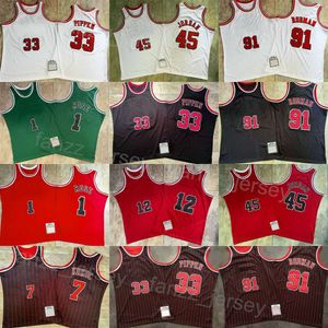 Authentique 1990 1995 Retro Basketball Toni Kukoc Jersey 7 Vintage Derrick Rose 1 Scottie Pippen 33 Dennis Rodman 91 Throwback 1996 1997 1998 2008 2009 Cousu