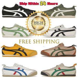 Authentiek 2024 OG MEN MEN DRUMEN RUNDE SCHOOTEN ONitsukass Tiger Mexico 66 Zwart Wit Vintage Flat Sneakers Dhgate Gratis verzendingstrainers Lopen EUR36-45 Hoge kwaliteit