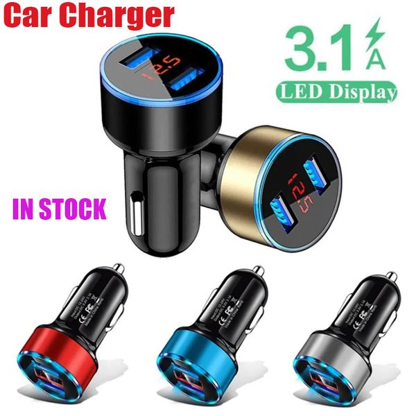 Authentique 2in1 double port 3.1a 12V / 24V Dual USB Universal Car Charger LED Affichage numérique Fast Charging Tension Surveillance