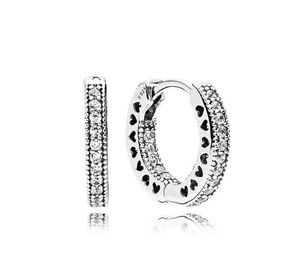 Authentique 925 Silver Diamond Stud Boucles d'oreilles design de luxe pour Pandora Love Earring avec boîte d'origine