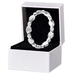 Authentieke 925 Sterling Silver Beads and Shells Ring Women Girls Party Sieraden voor Pandora Lover Gift Band Rings met originele doos