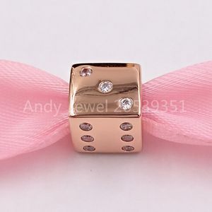 Andy Jewel Authentique 925 Perles en argent sterling Dazzling Dice Charm Charms Convient aux bijoux de style européen Pandora Bracelets Collier 781269C01