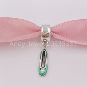 Andy Jewel 925 Sterling Silver Beads DSN Tinker Bell's Schoen Wit Gekweekte Pearl Glittering groen email Charms past bij Europese pandora