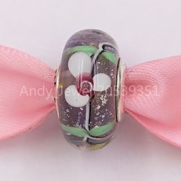 Andy Jewel Perles en argent sterling 925 faites à la main au chalumeau jardin enchanté en verre de Murano pour bracelets de bijoux de style Pandora européen Collier Mura