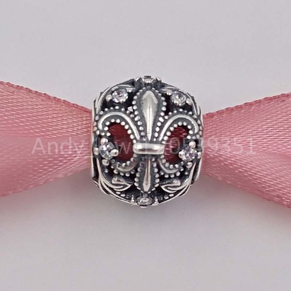 Andy Jewel Auténtica 925 Beads de plata esterlina Fleur de Lis Farm de encanto Abierto se ajusta al collar de joyas de estilo europeo de pandora 791378cz