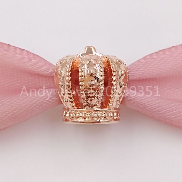 Encanto de galaxia con circonitas transparentes auténticas cuentas de plata de ley 925 compatibles con pulsera de joyería estilo Pandora europea Andy Jewel 781394CZ chapado en oro rosa