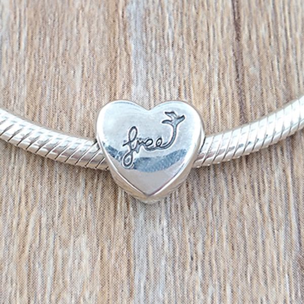 Andy Jewel 925 Cuentas de plata esterlina Heart Of Freedom Charm Charms Se adapta al collar de pulseras de joyería de estilo Pandora europeo 791967