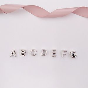 Andy Jewel Authentic 925 Sterling Silver Beads Letter A-G Charm Charms Past European Pandora Style Jewelry armbanden ketting 797455