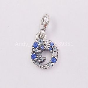 Andy Jewel Perles en argent sterling 925 My Blue Ocean Wave Dangle Charms Convient aux bijoux de style européen Pandora Bracelets Collier 799010C0