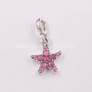 Andy Jewel Perles en argent sterling 925 My Pink Starfish Dangle Charm Charms Convient aux bijoux de style européen Pandora Bracelets Collier 799011C01