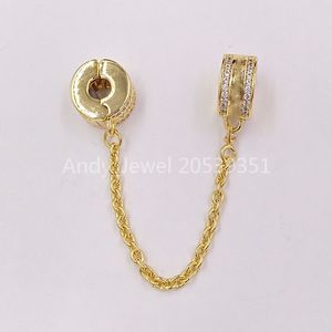 Andy Jewel 925 cuentas de plata esterlina dijes de cadena de seguridad se adapta al collar de pulseras de joyería de estilo Pandora europeo 767027CZ