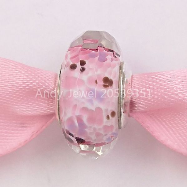 Andy Jewel glass Auténticas cuentas de plata de ley 925 Shoreline Sea Murano Glass Bead se adapta a la joyería de estilo Pandora europea Collar de pulseras 791608