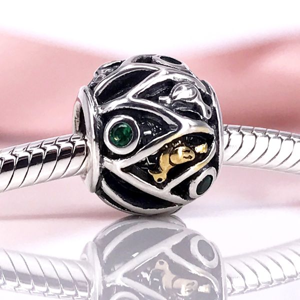 Authentique Oiseaux D'une Plume En Argent Sterling 925 Avec Charme Cz Vert Foncé Fit DIY Bracelet Pandora Et Collier 791213CZN