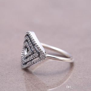 Nieuwe authentieke 925 sterling zilveren cluster ringen set originele doos voor pandora cz diamant vrouwen trouwring mode-accessoires