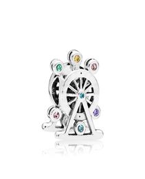 Autentico charms ruota panoramica in argento sterling 925 color diamante CZ Scatola originale per charms Pandora Bead per creazione di gioielli accesso5412168