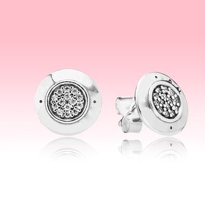 Auténticos pendientes de plata de ley 925 Joyas de verano para Pandora CZ Pendiente con distintivo de diamante con caja con logotipo original para regalo de mujer