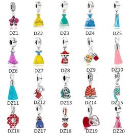 Auténtica plata de ley s925 que se adapta a la pulsera de Pandora Beads Dressl Charms para el collar de cadena del encanto de la serpiente europea joyería de moda DIY
