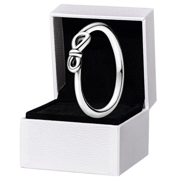 Authentique 925 Sterling Silver Infinity Noeud BAGUE Femmes Filles Mode Bijoux De Fête Pour Pandora Petite Amie Cadeau Anneaux avec Boîte D'origine Ensemble