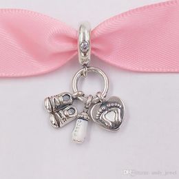 Authentique 925 bijoux en argent sterling perles mon petit bébé balancent charme charmes convient aux bracelets de bijoux de style Pandora européen collier 798106CZ