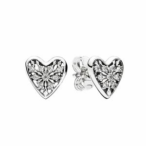 Authentiek 925 Sterling Silver Love Hearts Stud -oorbellen Dames Wedding Gift met originele doos Set voor Pandora CZ Diamond Earring
