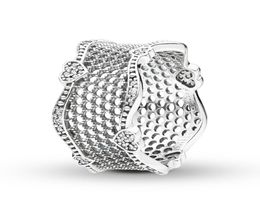 Authentique 925 argent sterling pave coeurs en dentelle Lace Love Ring Designer Bijoux de femmes anneaux de fiançailles avec charmes original7035069