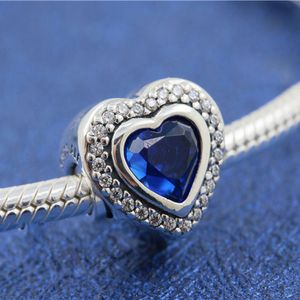 Solide 925 Sterling Sterling Scming Love Coeur Perle Convient aux bracelets de perles de charme de pandora européennes