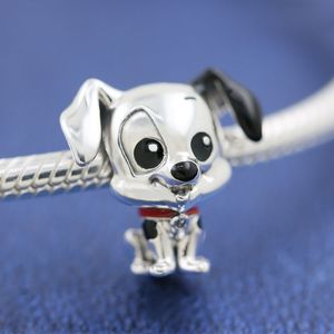 925 Sterling Silver One Black Ear Dog Animal Charm Bead Fits European Pandora Style Sieraden Armbanden