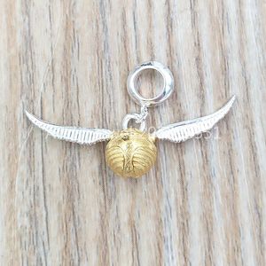 Andy Jewel Authentic 925 Sterling Silver Pendants Herry Poter Sterling Golden Snitch Slider Charm Past Cits European Bear Sieraden Stijl Gift WB0004-S