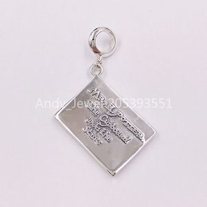 Andy Jewel Authentique pendentif en argent sterling 925 Herry Poter Poudlard Lettre d'acceptation Collier - Convient aux ours européens Style de bijoux Cadeau WN0017