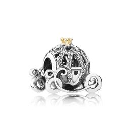 Authentique ensemble de breloques citrouille en argent sterling 925, boîte d'origine pour bracelet à bricoler soi-même, perles de cristal, breloques, accessoires de mode classiques4966679