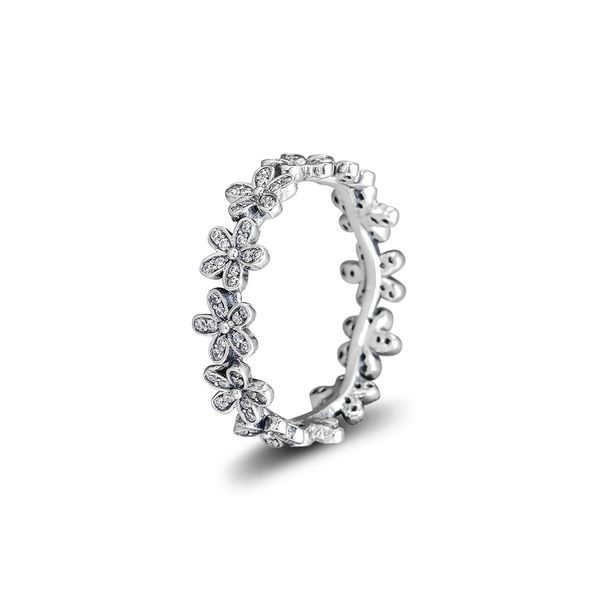 Auténtico anillo de plata de ley 925 Clear CZ Dazzling Meadow Anillos para mujeres Anillo de compromiso de boda Joyería fina Bague Wholesale 190934CZ