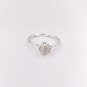 April Droplet Rock Crystal Band Band Rings