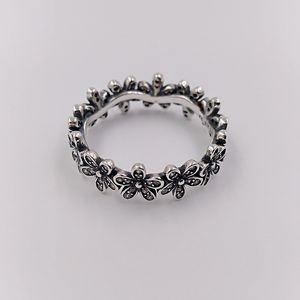 Deslumbrante anillo con banda de margaritas, auténticos anillos de plata de ley 925, se adapta a la joyería de estilo Pandora europea Andy Jewel 190934CZ