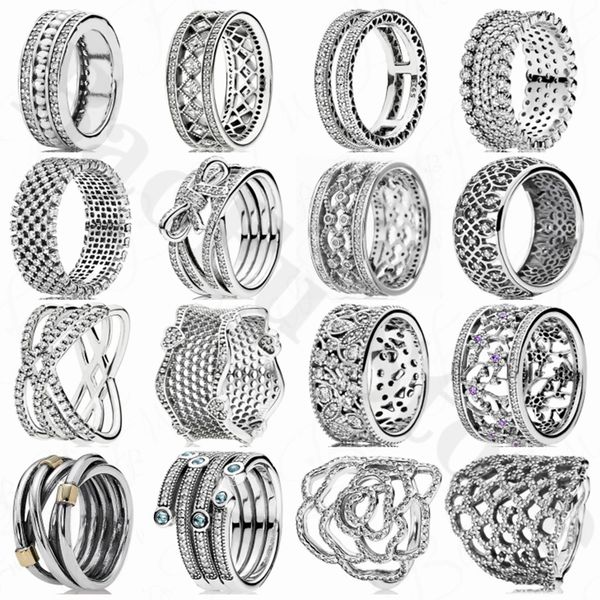 Les bagues authentiques en argent sterling 925 scintillent avec une petite bague de luxe en coquille de palourde standard adaptée aux bijoux haut de gamme pour femmes