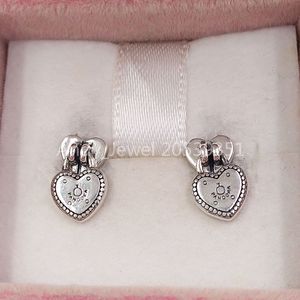 Andy Jewel Authentic 925 Sterling Silver Studs Love Locks Drop oorbellen passen bij Europese Pandora Style Studs Sieraden 296575