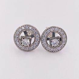 Studs Vintage Allure Clear CZ Authentiek 925 Sterling Silver past Europese pandora -stijl sieraden Andy Jewel 290721CZ