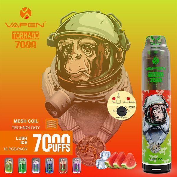 Original VAPEN TONARDO 7000 puff 7000 vape desechable Cigarrillos electrónicos 15ml Pod Mesh Coil 6 colores brillantes flujo de aire 2% 5% 7K vape