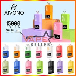 Authentique Aivono Magic 15000 15K Puffs Vapes Pouffle jetable avec écran LCD à double bobine en filet à double file